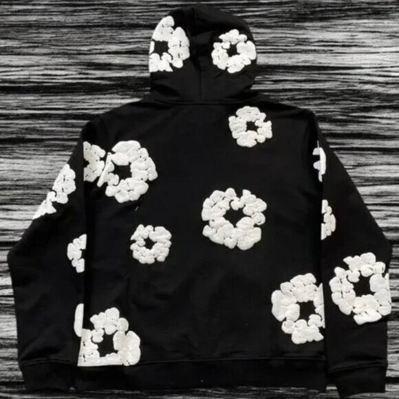 🌹🌹Denim Tears The Cotton Wreath Hoodie Sweatshirt Black❤️❤️❤️ - Picture 2 of 5